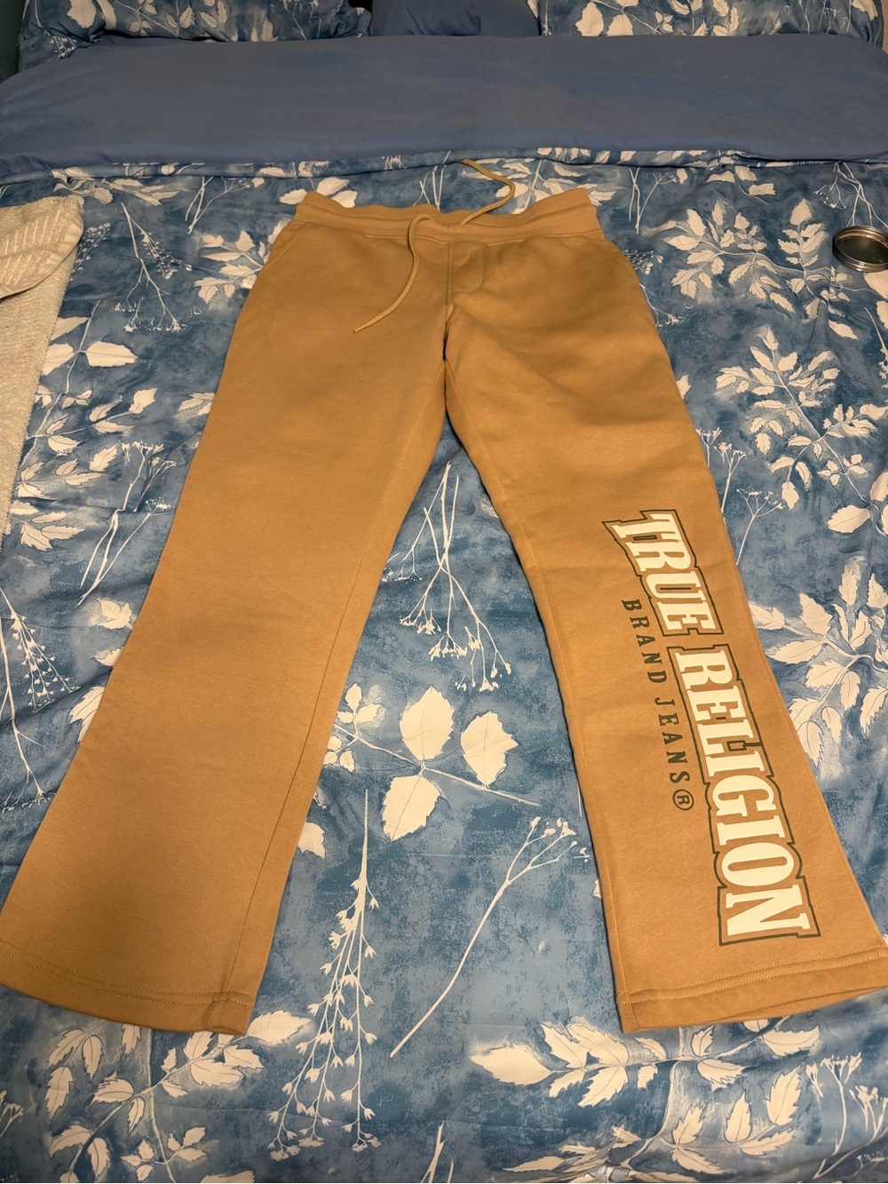 True Religion Camel Flare Sweatpants with Side Logo